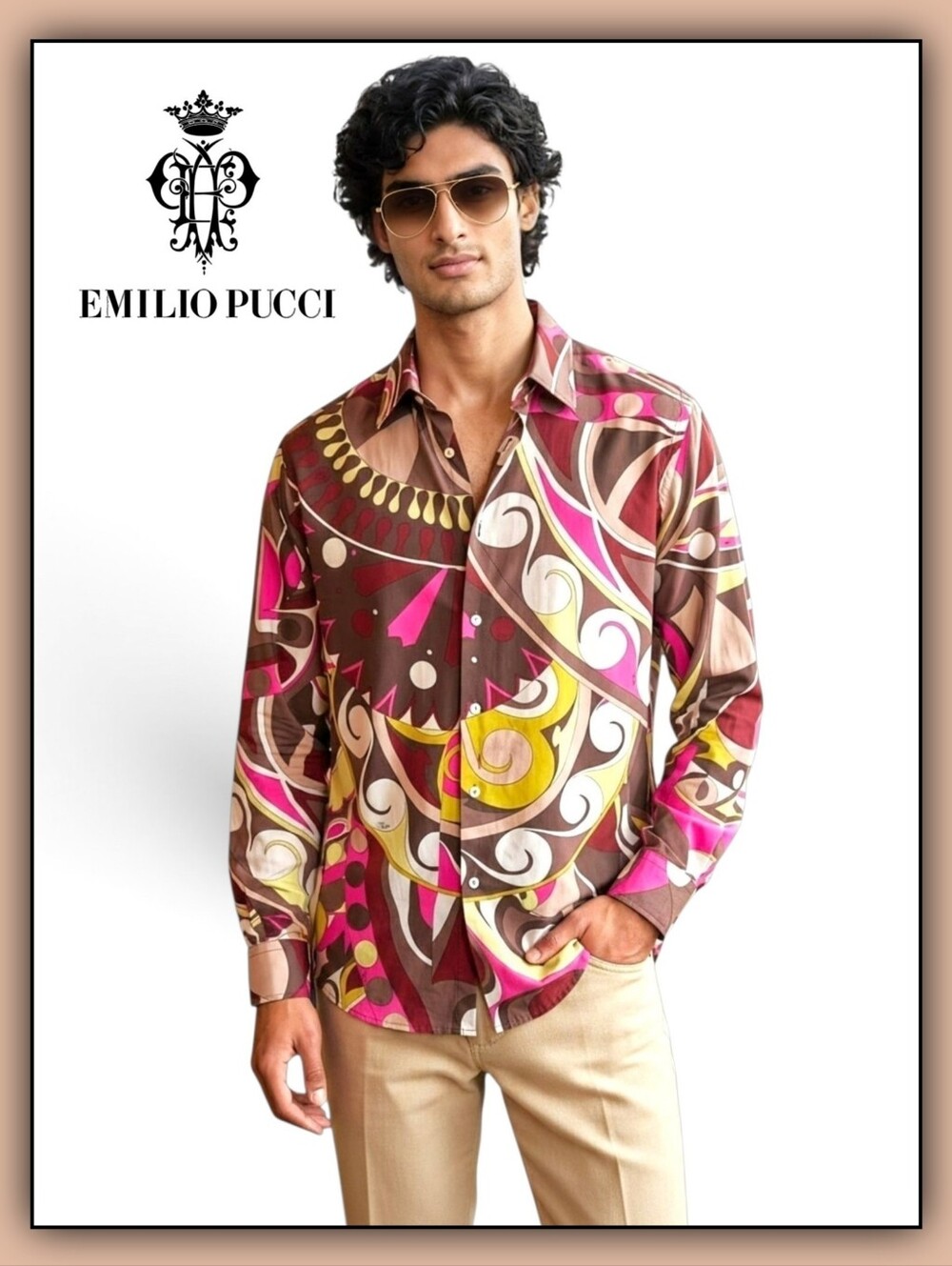 Vintage Emiluo Pucci OpArt Abstract Cotton Shirt